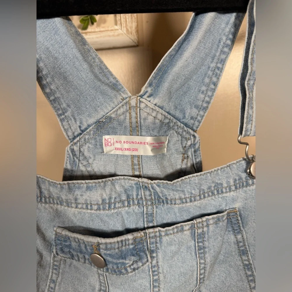 No Boundaries light wash Jean overalls cotton size XXXL - Picture 4 of 7
